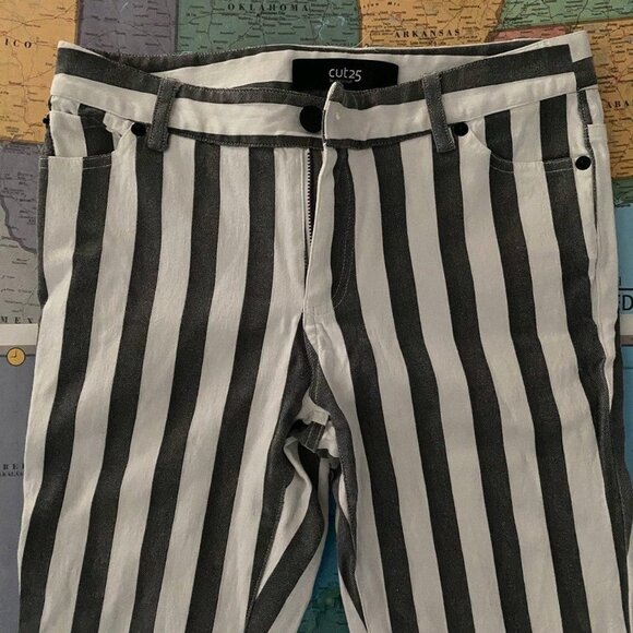 Cut 25 Yigal Azrouel Cool Striped Stretchy Jeans - Picture 4 of 13